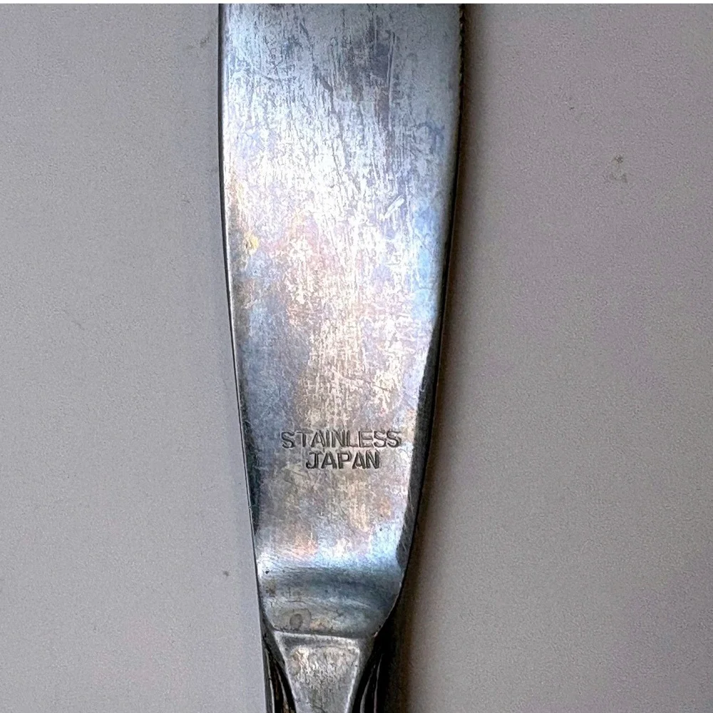 Vtg Interpur Mexicali Rose Stainless Japan Flatware 8 Knives 1 Butter Knife MCM